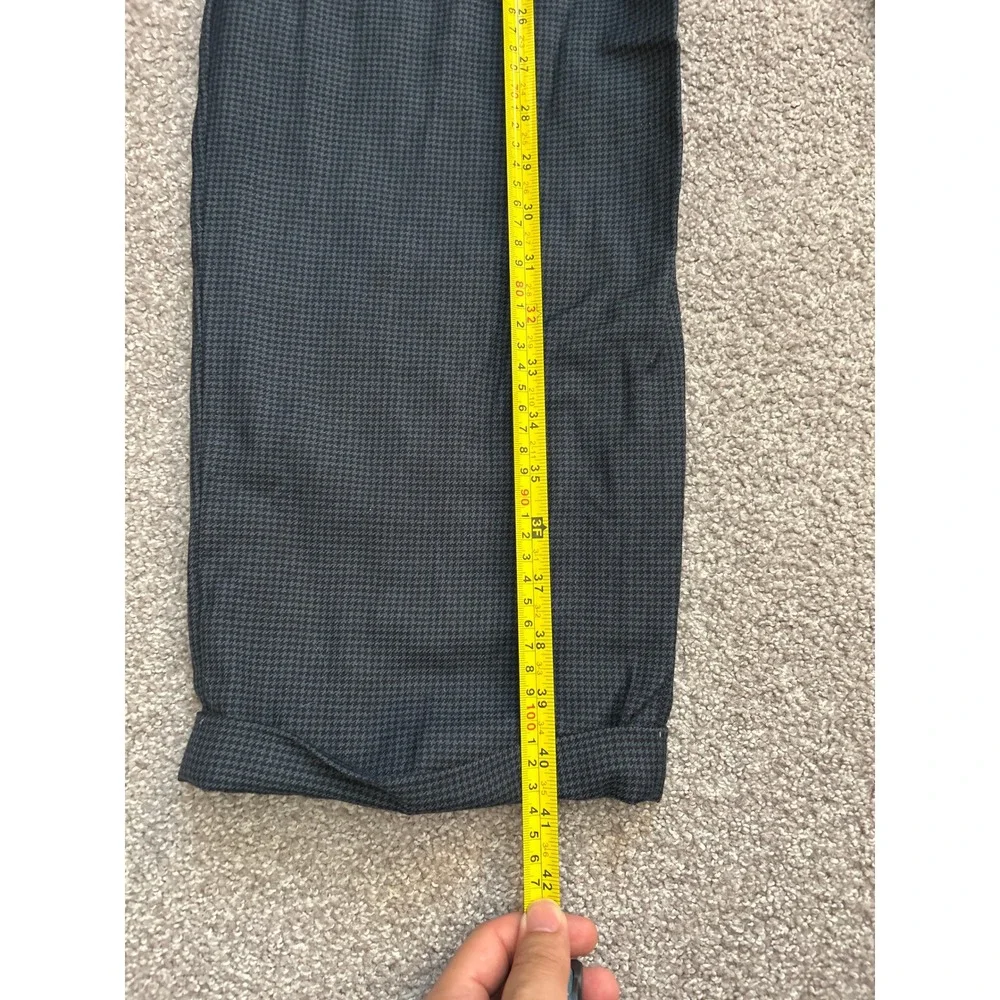 Henry Grethel Dress Pants Mens 36 Grey Wool Pleated Cuffed Houndstooth Excellent